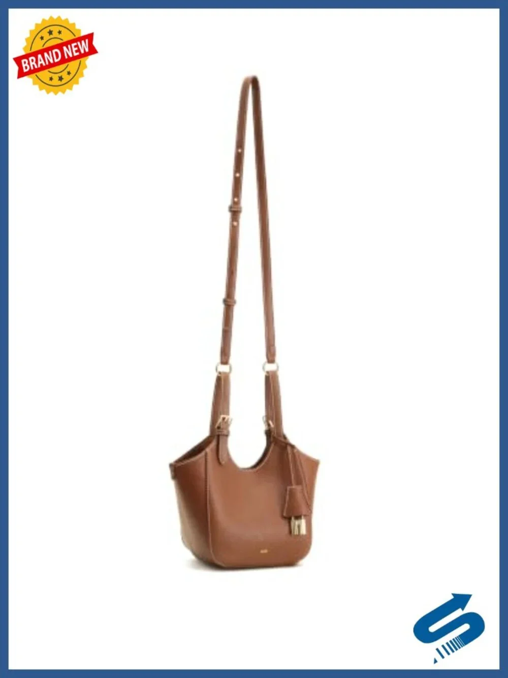 Vegan Leather Mini Tote Bag with Gold Hardware Crossbody